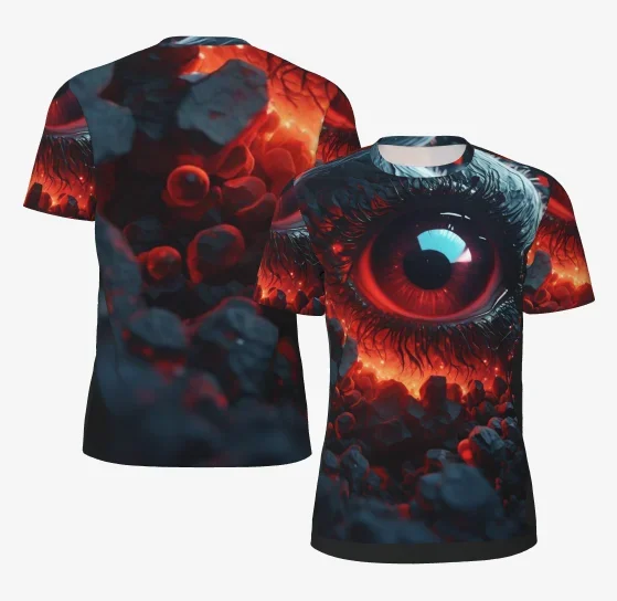 

2025 new polyester fiber 3D printing dark printing short-sleeved men's and women's fast-drying breathable children's T-shirts
