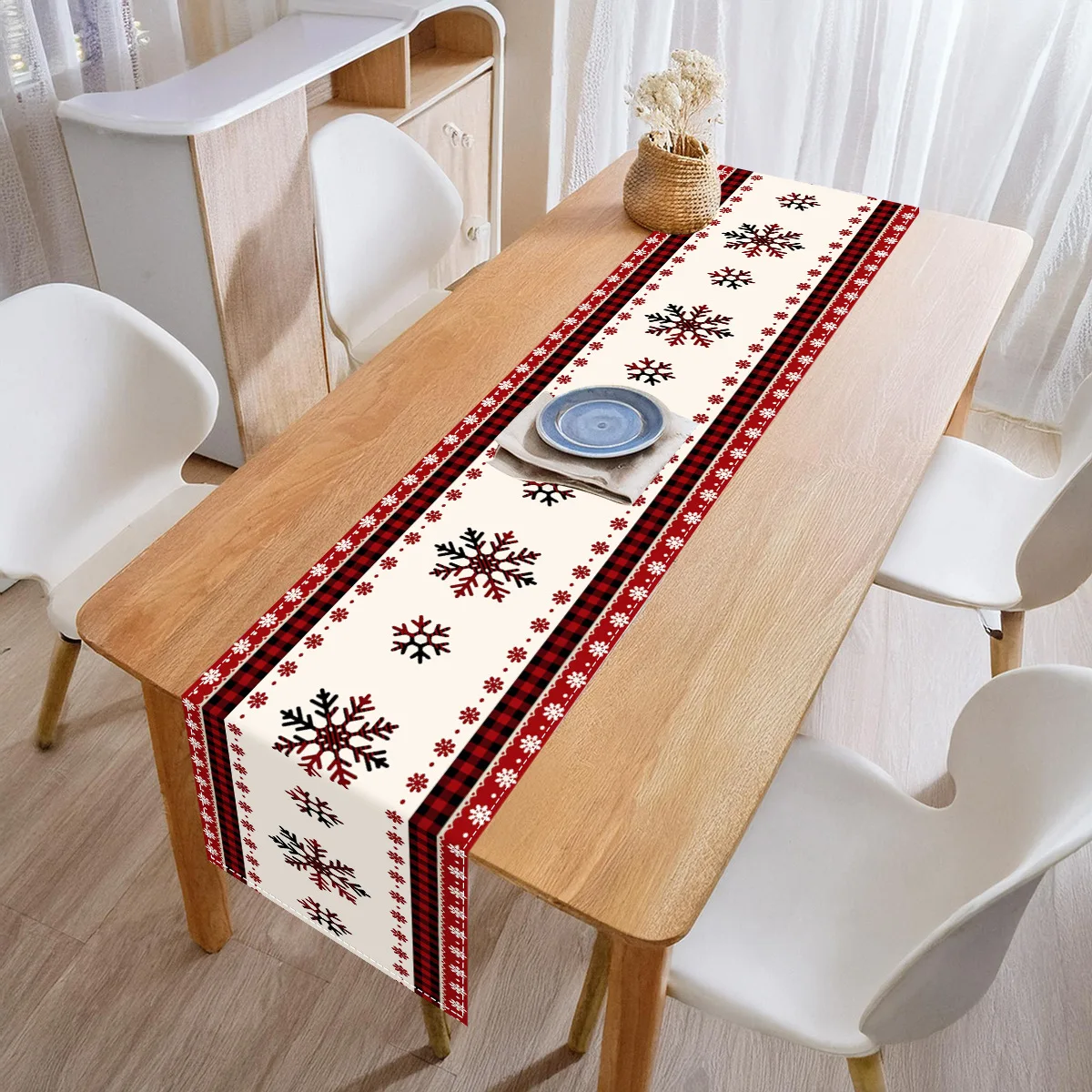 【Snowman Christmas】Table Runner, Atmosphere Accent Table Runner, Christmas Holiday Living Room & Dining Table Decor