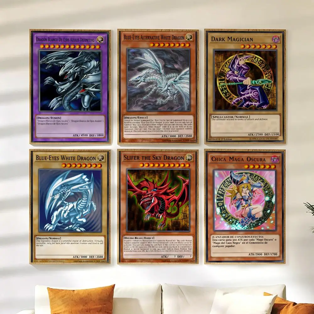 Y-YU-GI-OH Y-YUGIOH Poster Wall Stickers HD Painting Self Adhesive Art Decals for Bedroom Living Room Home Decor