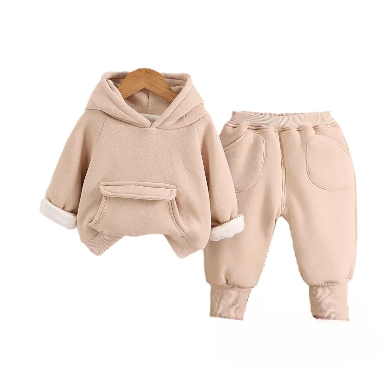 

New Winter Baby Clothes Children Boys Thick Warm Hoodies Pants 2Pcs/Sets Kids Girls Clothing Set Infant Costume Toddler Outfits