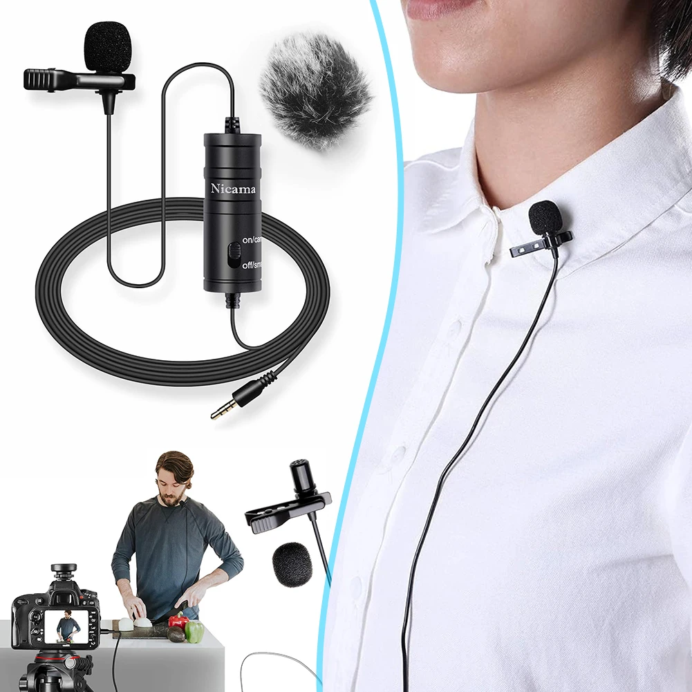 

3.5mm Lavalier Lapel-Microphone Compact Multifunctional For Smartphone