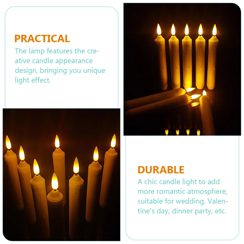 12 Uds. Luces sin llama, apariencia única, no se preocupe con fumar, velas portátiles ligeras decorativas para el Día de San Valentín