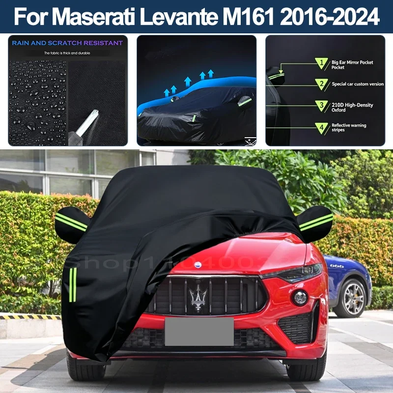 Auto Exterior Sun-Snow Protective Car Cover For Maserati Levante M161 2016-2024 Waterproof Dustproof Anti-UV Outdoor Cover