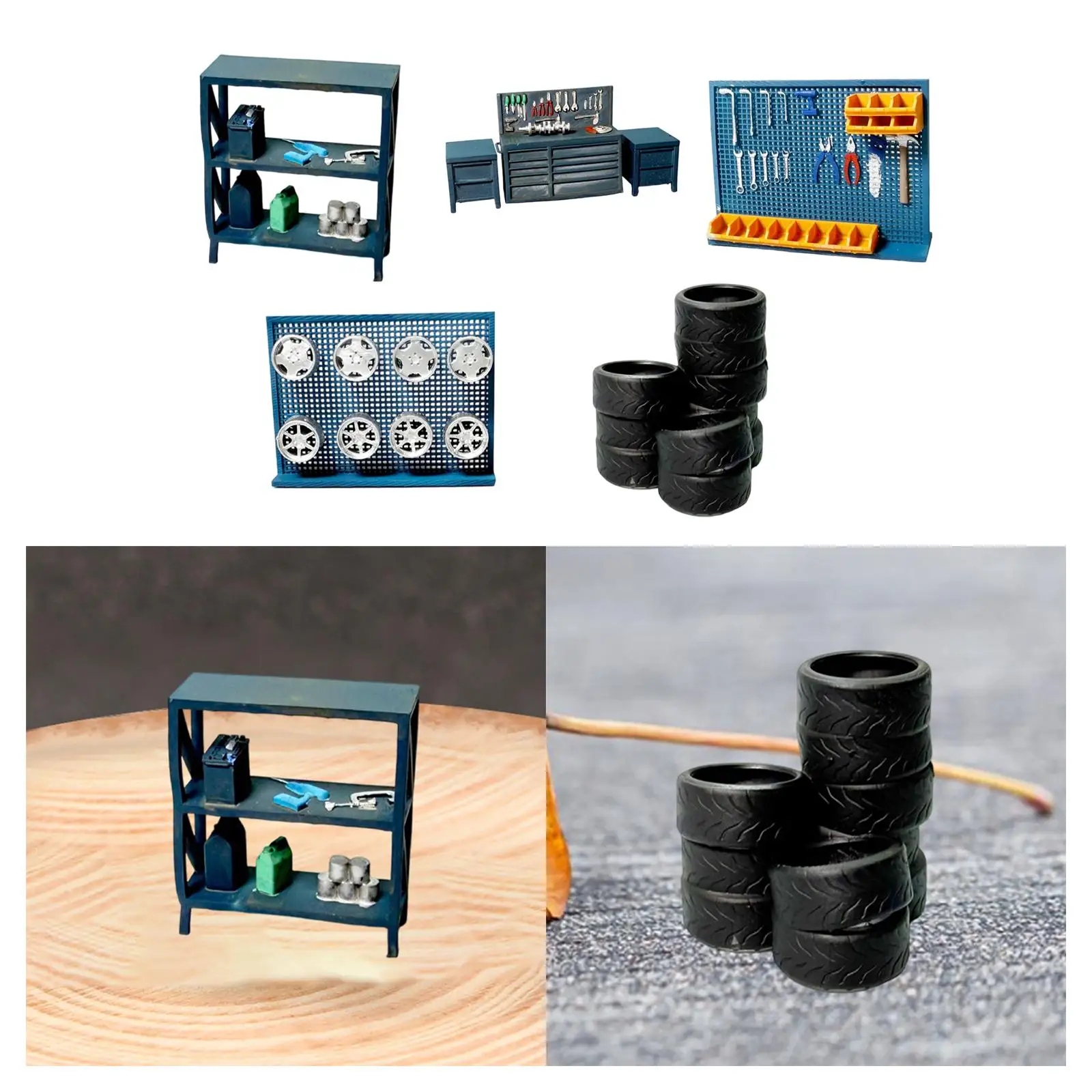 

1/64 диорама, аксессуары для гаража, миниатюрный, макет авторемонтного магазина, мини-фигурка из смолы, декор магазина авторемонта, гаражные вещи