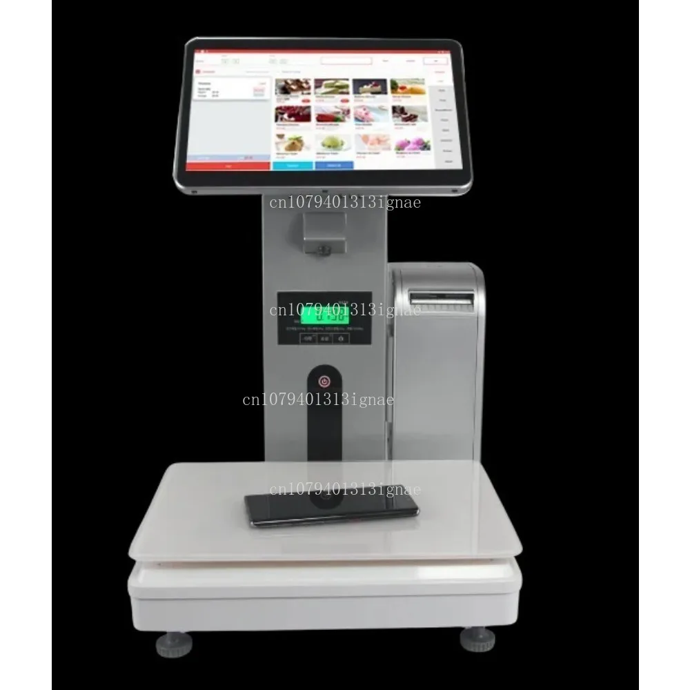 Supermarket POS Smart Touchscreen Weighing Scale with AI Recognition Barcode/Thermal Printer PC/Android Software