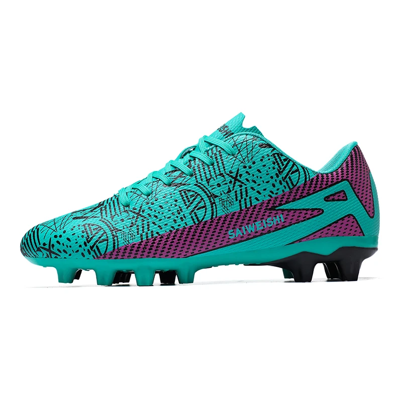 

Men Firm Ground Soccer Cleats Lace Up Breathable Football Boots Lightweight Wear Resistant Outdoor Field Training Athletic Shoes