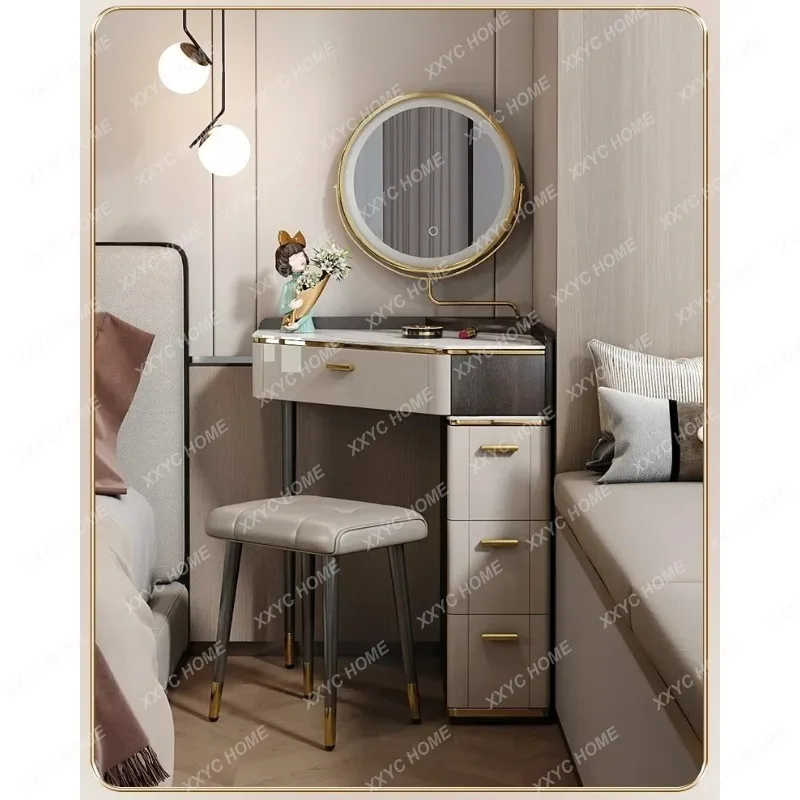 XXCorner Luxury Vanity Dresser Storage Mirror Set Women Organizer Dressers Makeup Drawer Coiffeuse Chambre