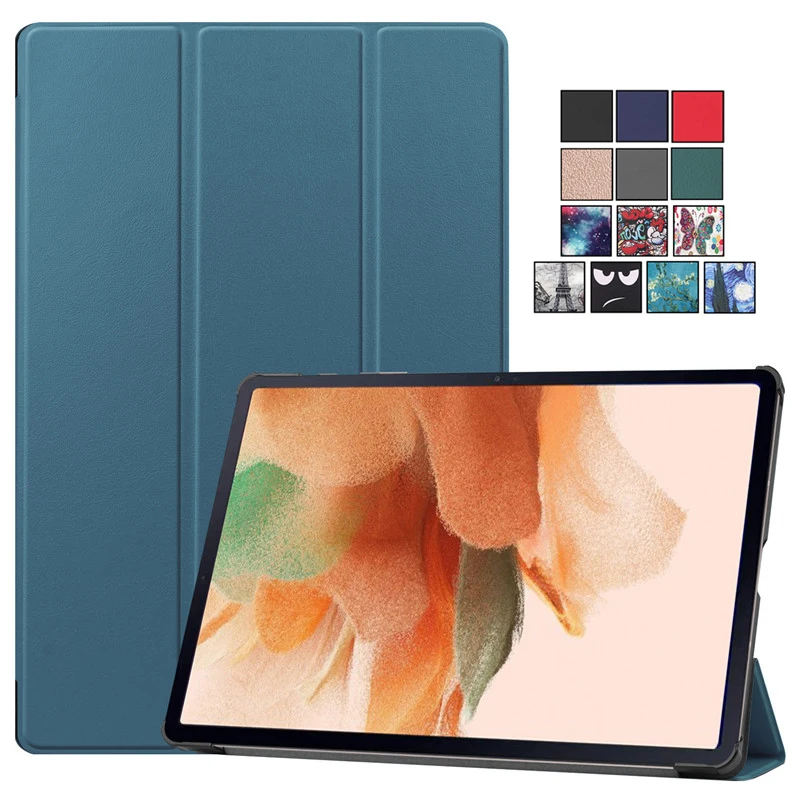 

Phone case suitable for Samsung Galaxy Tab S9 S8 S7 FE Plus 12.4-inch SM-T730 T736B S9 FE SM-X510 T870 Folding Stand Smart Flip