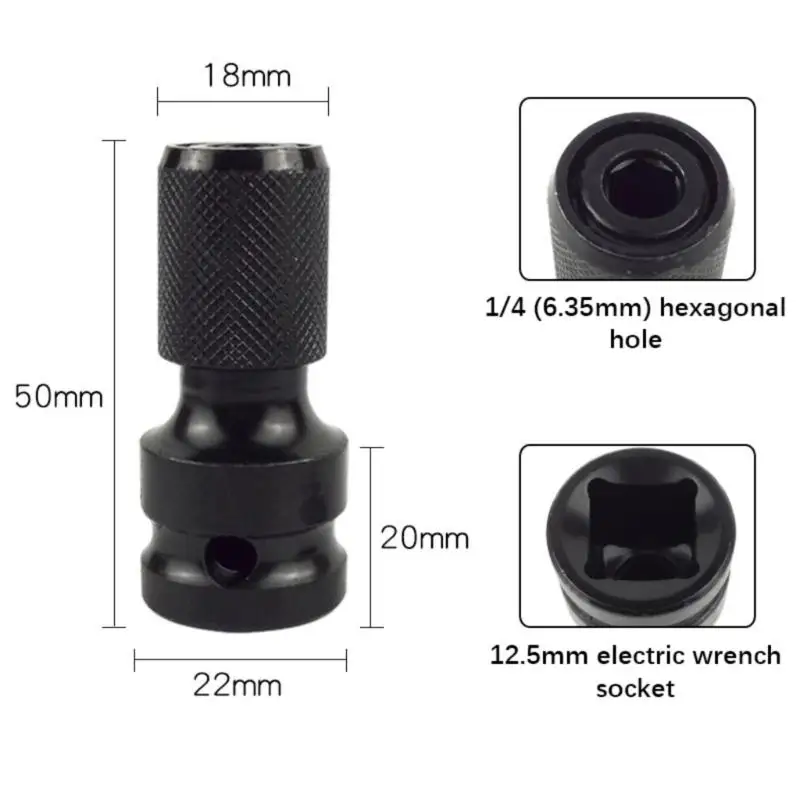 Y1UD 4PCS 인치 스퀘어 드라이브에서 1/4 인치 육각형 여성 컨버터 소켓 어댑터