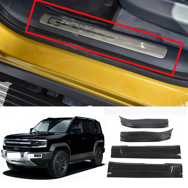 

Stainless Steel Car Door Sill Scuff Plate Protector Cover For BYD FangChengBao Leopard 5 Internal Threshold Trim Accessories