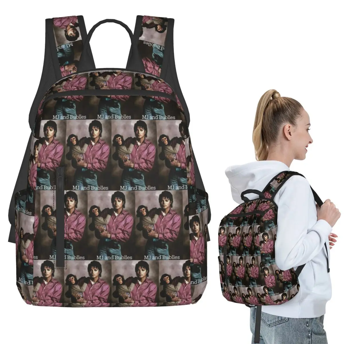 

Michael Jackson Backpack Student BookBag Children School Bag Laptop Shoulder Bags Men Women