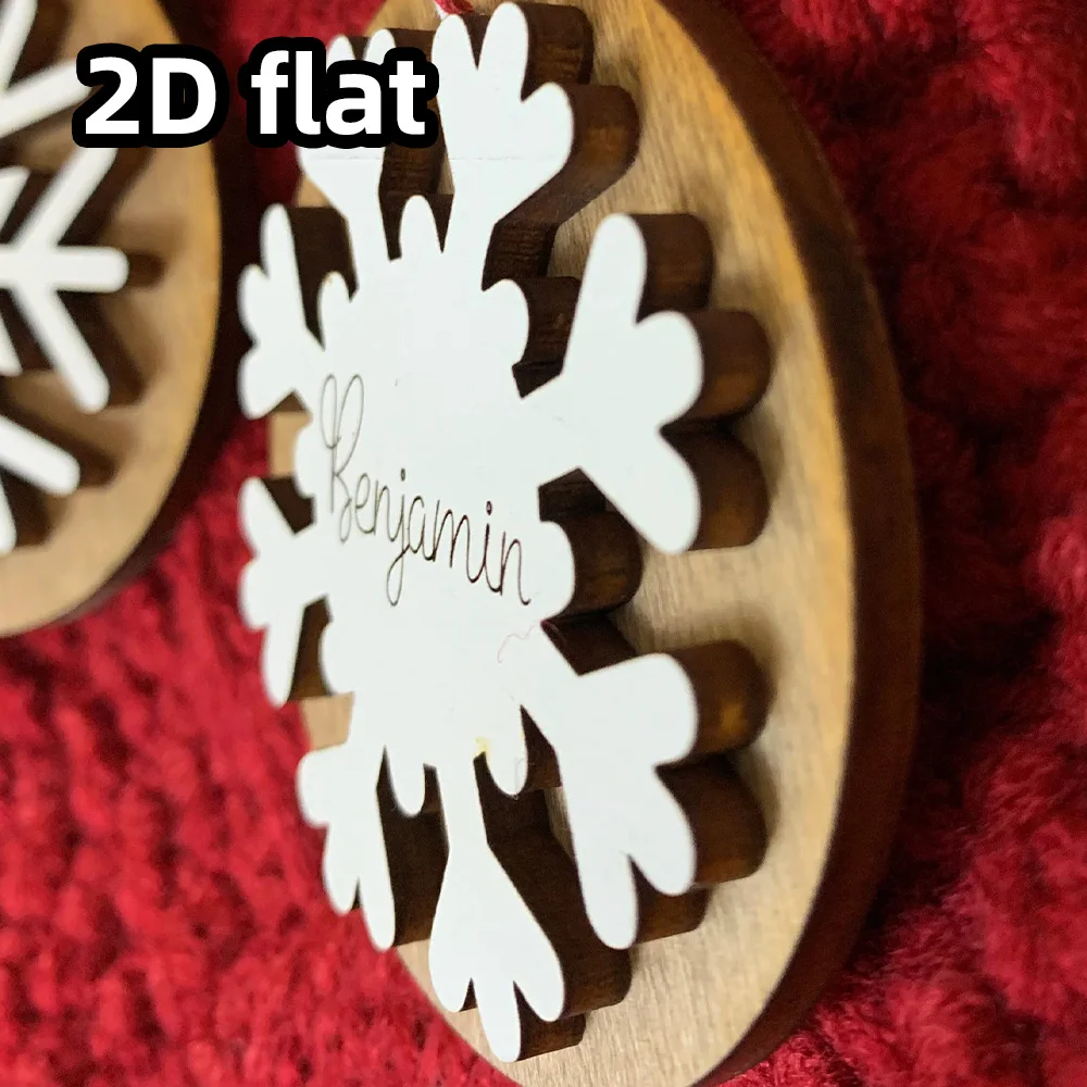 Personalized Snowflake Tag | 2-Layer Custom Gift Tag | Christmas Stocking Tag | Bulk Discounts Available