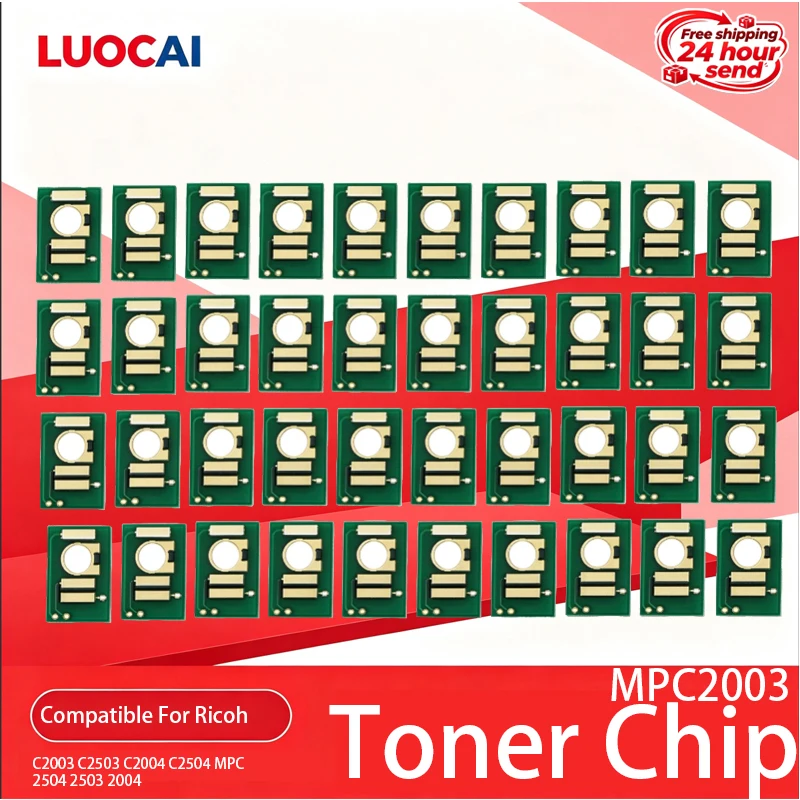 40PCS MPC2003 MPC2503 Toner Chip For Ricoh MPC2004 MPC2504 MP C2003 C2503 C2004 C2504 MPC 2504 2503 2004 Cartridge Replacement