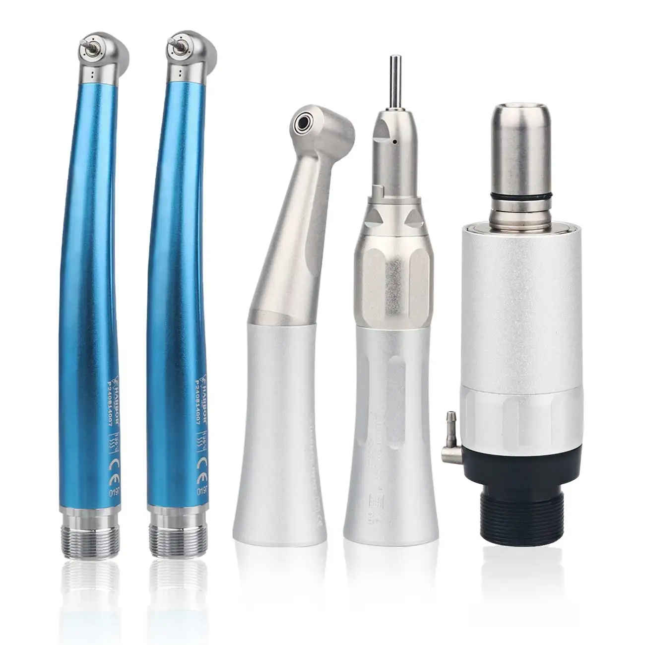 5Pcs/Kit Dental High&Low Speed Handpiece  AirTurbine Straight Contra Angle Air Motor 2/4 Holes  Teeth Polishing Tool