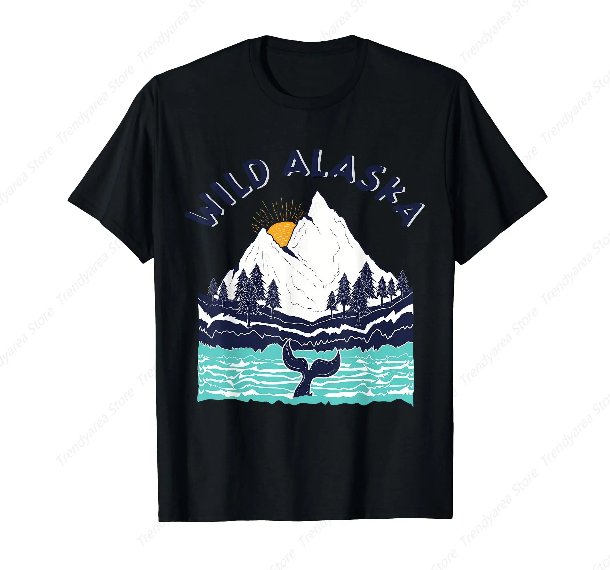 Vintage Alaska Wild Landscape Humpback Whale T-Shirt