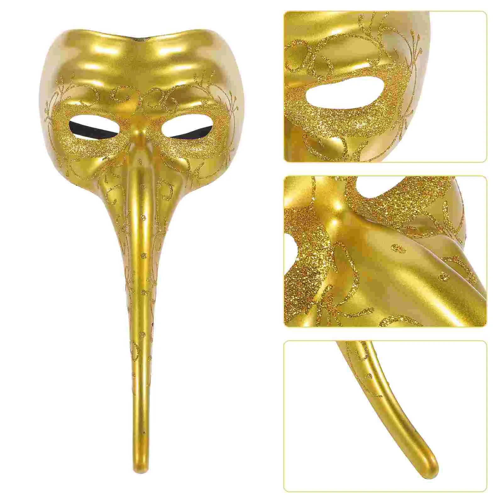 Maschera lunga per il naso Miss Face Cover Mardi Gras per uomo Costume da drago in plastica Festa rossa