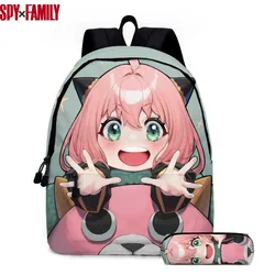 New Spy X Family Anya Forger Backpack+pencil Case Print Anime College Student Cosplay School Bags Laptop Kawaii Female Male Gift