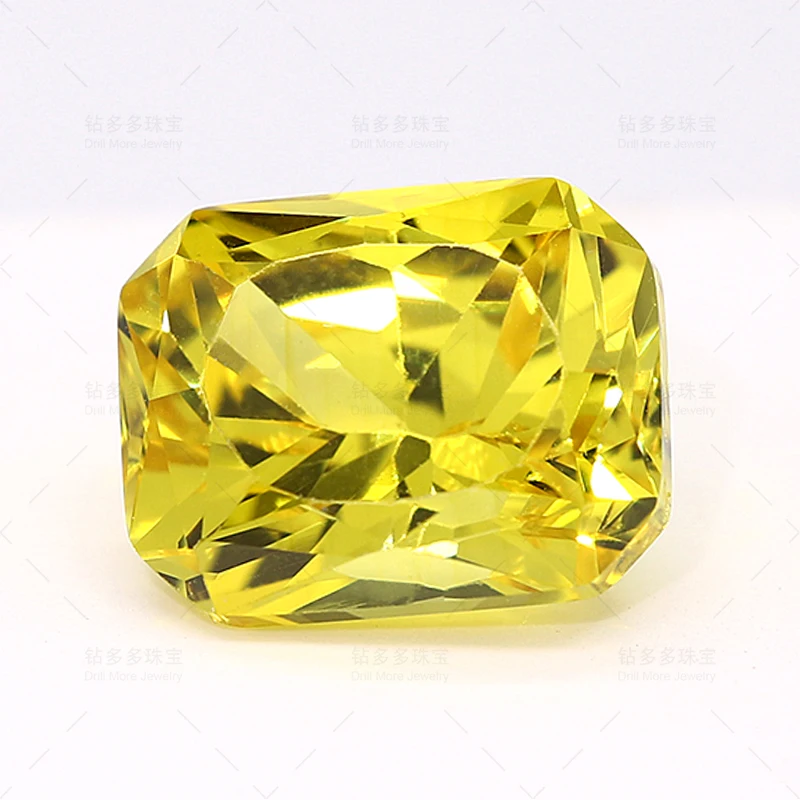 

Canary Color Octagonal Vivid Yellow Lab Grown Sapphire Brilliant High End Customized Jewelry Gem Processing