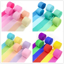 6pcs/Set 4.5cm*25m Colorful Crepe Paper Streamer Garland Photography DIY Birthday Party Wedding Baby Shower Background Decor
