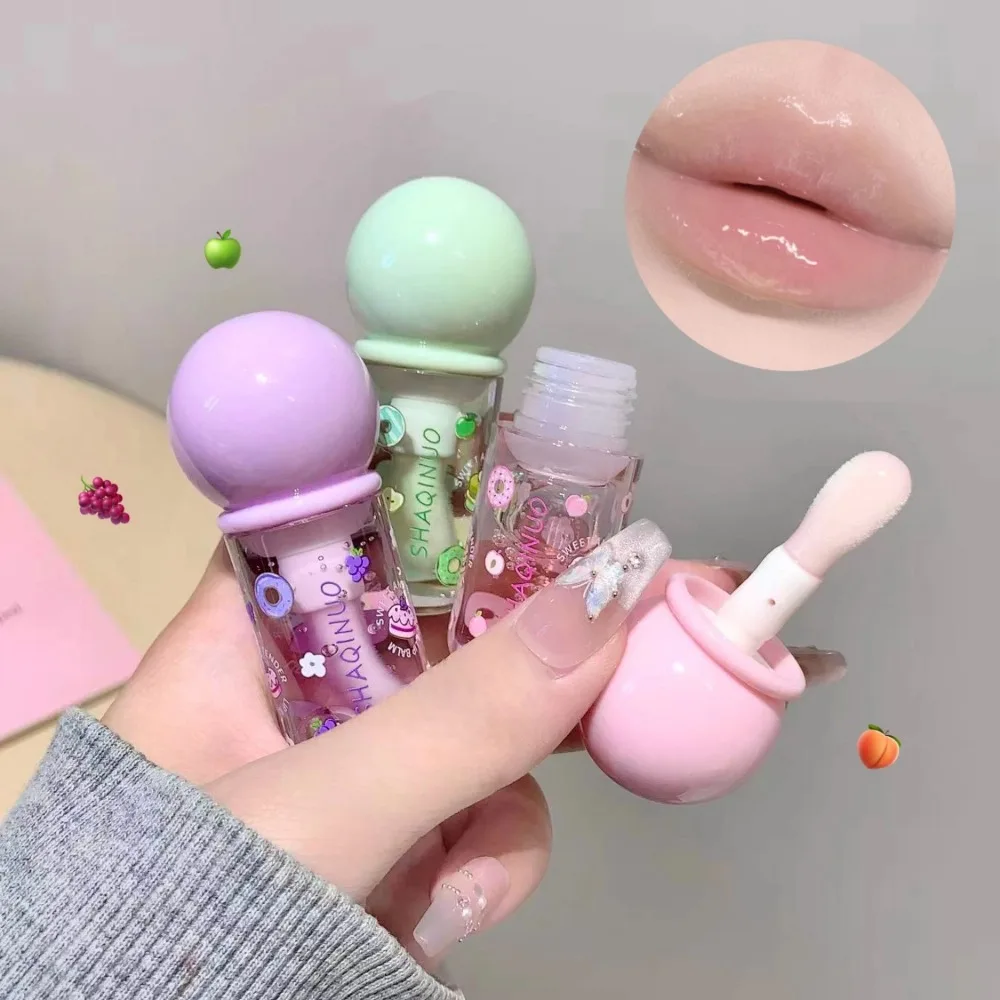 ضوء الماء ملمع الشفاه شفاف الخوخ العنب دائم ترطيب ممتلئ الجسم مرآة الفاكهة كريستال زيت الشفاه ماكياج العناية بالشفاه #4