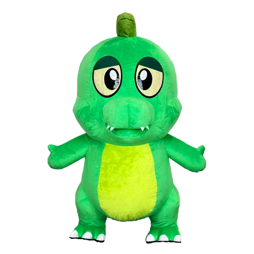 كارتون ديناصور قابل للنفخ زي التميمة موكب الكبار شخصية تأثيري عيد ميلاد عيد الهالوين مجموعة الحدث