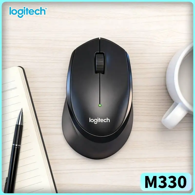 

Logitech M330 Wireless Mouse Silent Clicks 2.4GHz USB Receiver Ergonomic Shape Long-Lasting Slim for Desktop Laptop Home Table