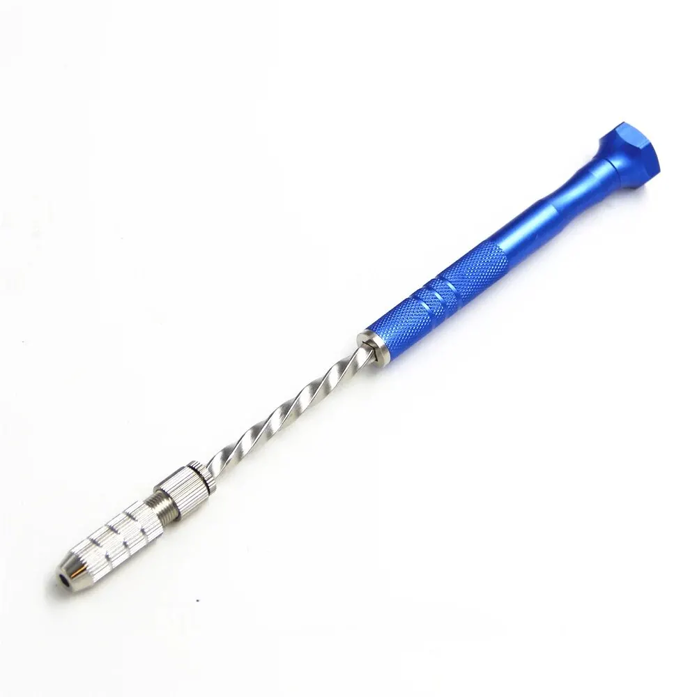 Blue Extended Semi-automatic 0.5-3mm Hand Twist Drill Amber Plastic Circuit Board Drilling Tool Twist Drill Set