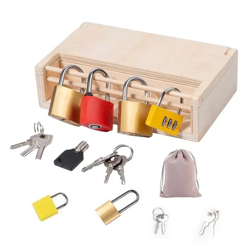 

Montessori Lock And Key Toy Set Educational Lock Set Keys Wooden Learning Materials Birthday Gift For Kids And Preschoolers