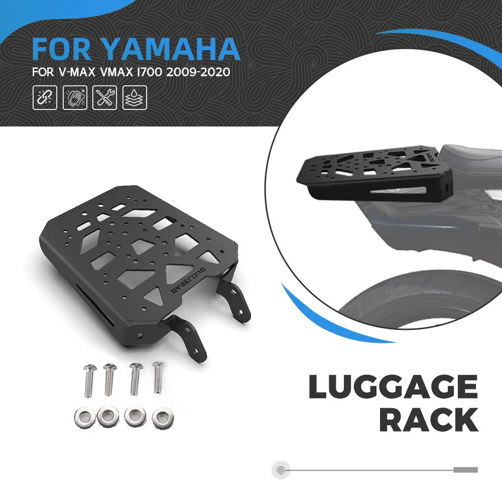 

For YAMAHA V-MAX VMAX 1700 2009-2013-2014-2015-2016-2017-2018-2019-2020 Luggage Rack Carrier Reckless Bags Topcase Mount Bracket