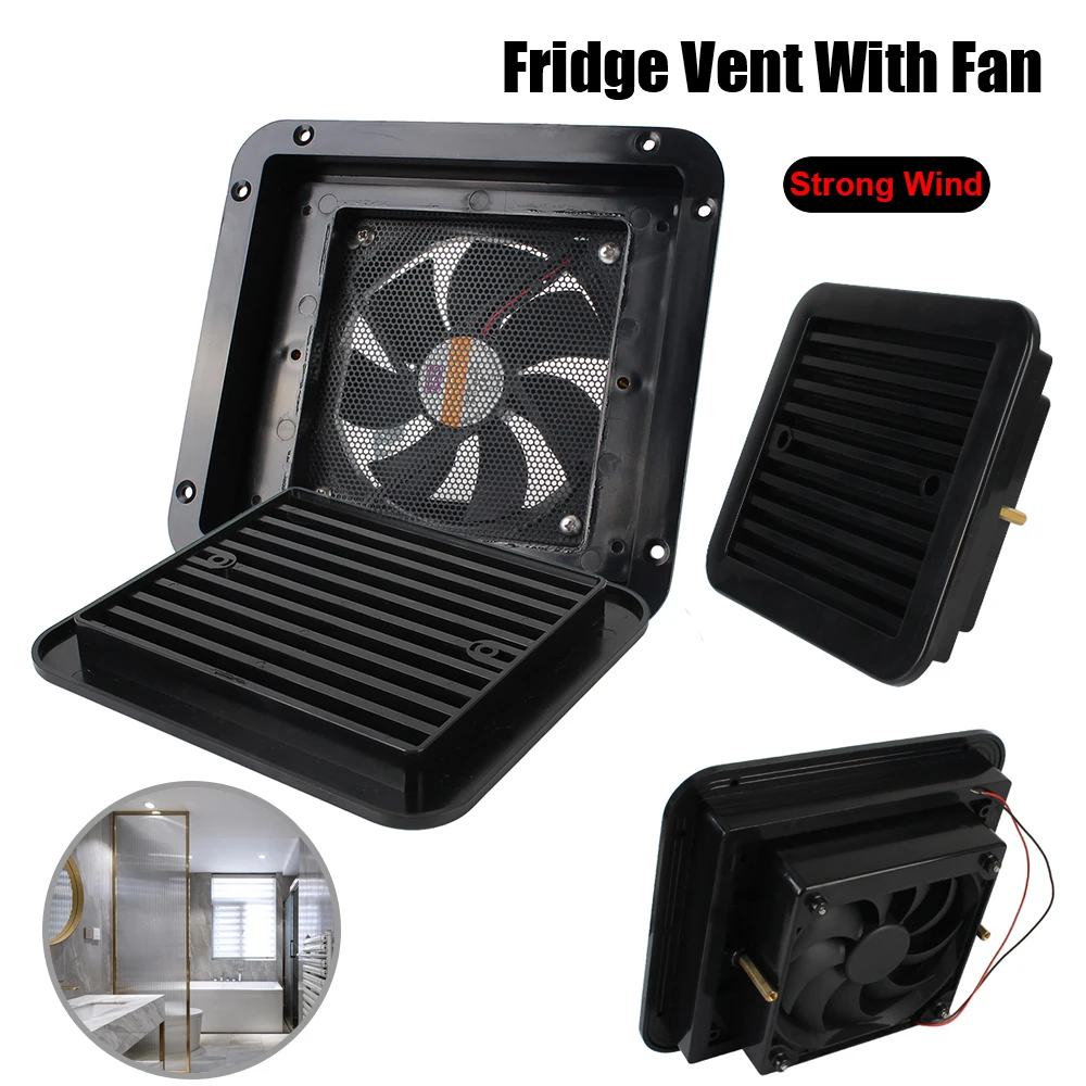 Ventilation Exhaust Fans 12V Side Air Outlet Strong Wind For Rv Trailer Caravan Fridge Vent With Fan Caravan Accessories