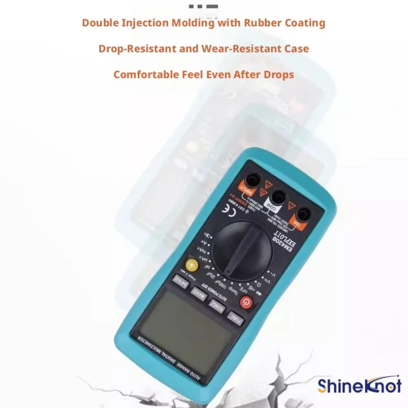 SHINEKNOT Digital Multimeter Automatic Range Selection High Precision Fuse Protection Temperature Measurement Capability