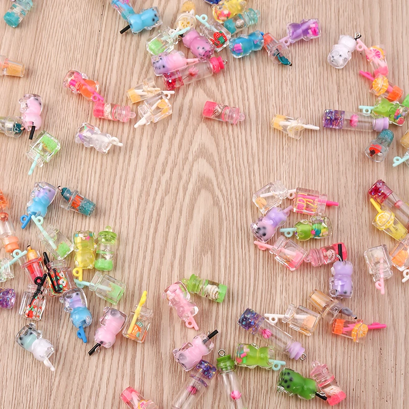 Tusember 10 Stück Glas-Wunschflaschen Bubble-Tea-Anhänger für Ohrringe Armbänder DIY Schlüsselanhänger Anhänger Schmuckherstellung Zubehör – Detail 3