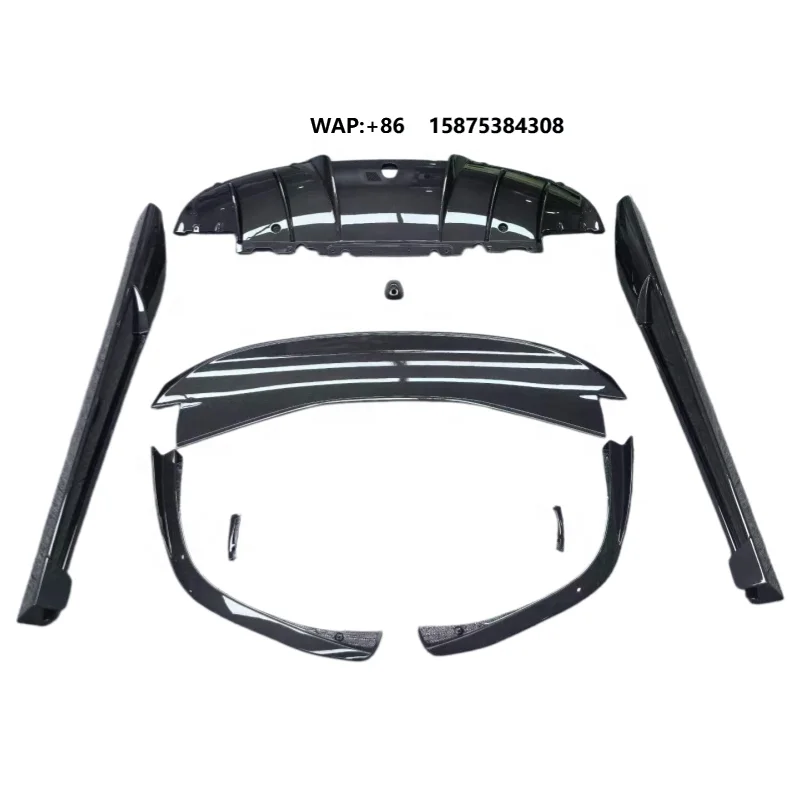 Upgrade Body Kit N Style Dry Carbon Fiber Front Lip Side Skirt Rear Diffuser Rear Spoiler Side Vents for  296