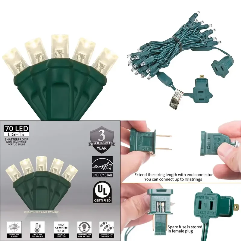 for  5mm Commercial Grade Mini Christmas String Lights Wide Angle Concave Warm White IP65 Waterproof Integrated Structure