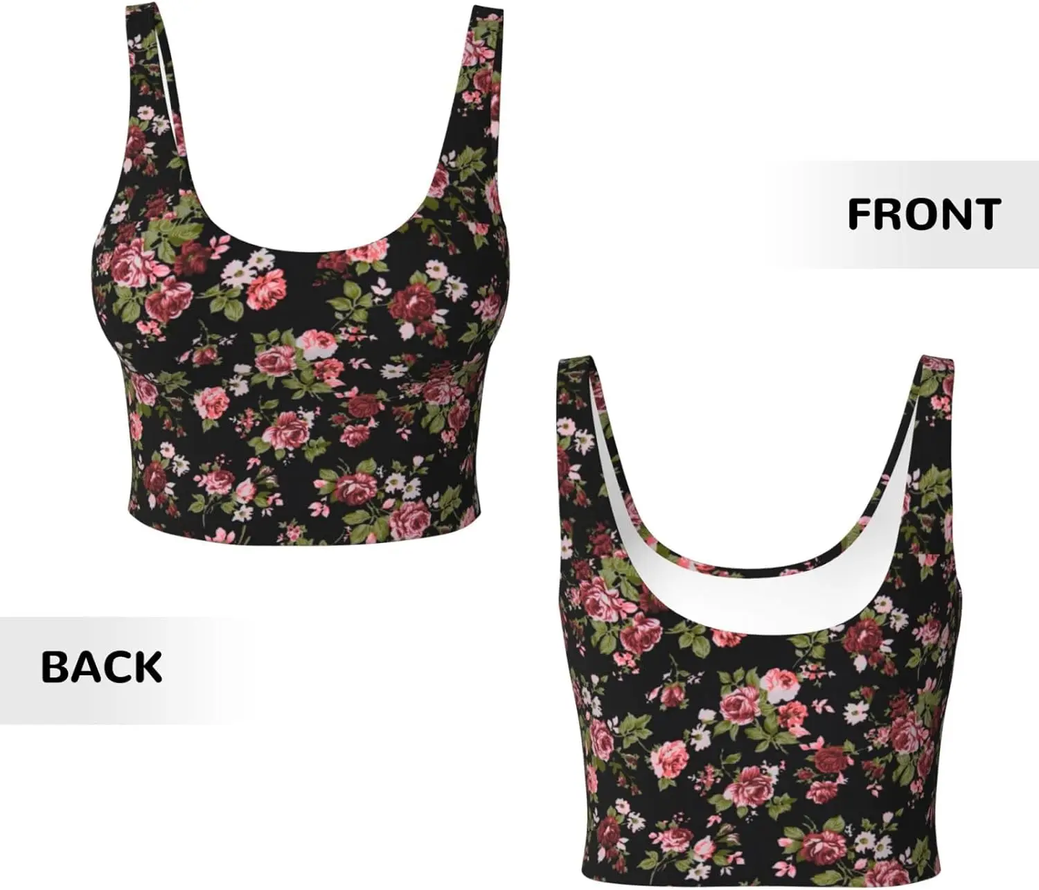 Reggiseni sportivi da donna Scoop Neck Yoga Crop Canotte U Back Fitness Esercizio Allenamento Corsa Top Cuscinetti rimovibili Abiti