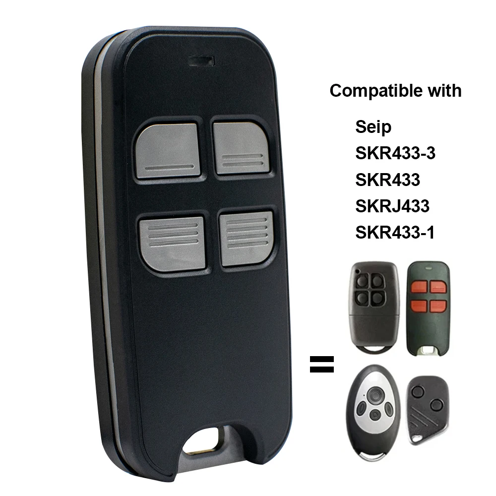 Imagem -02 - Seip-garagem Controle Remoto Compatível Skrj433 Skr4331 Skr4333 433mhz Barreira Garage Door Command Transmissor Portátil