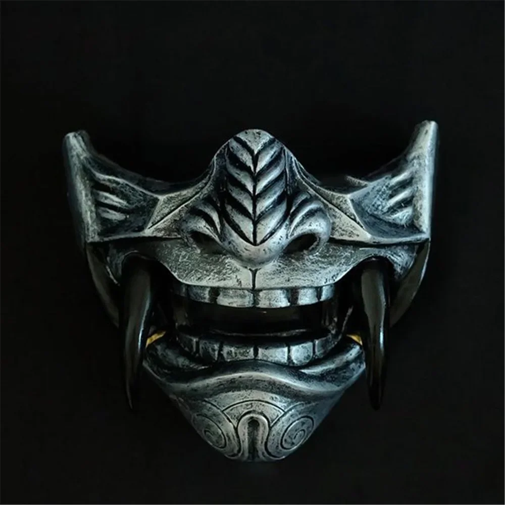Máscara de demonio de Samurai Oni japonés, Cosplay de Horror, Prajna Hannya, máscaras de plástico gruesas, accesorios de disfraces para fiesta de
