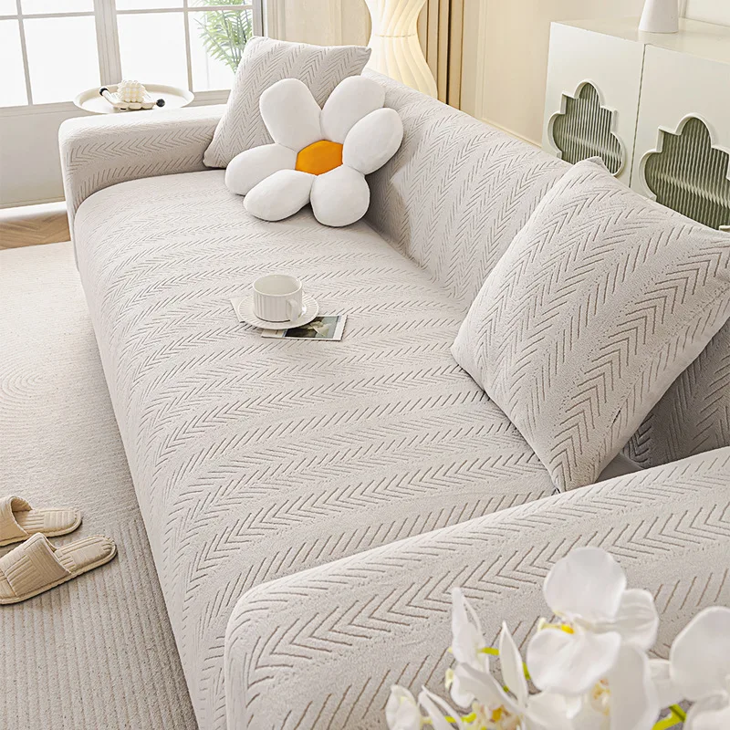 Jacquard Velvet Elastic Sofa Cover Anti-cat Scratching Four Seasons Universal Fully Wrapped Couch Protector Covers