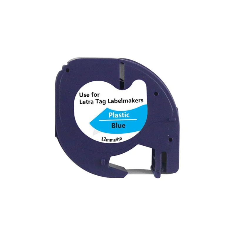 Pita Label Efficientt-91205 Untuk Mesin Pembuat Label DYMO Letratag Seri LT-100T LT-100H Kertas Pencetakan Termal Label 12Mmx4m