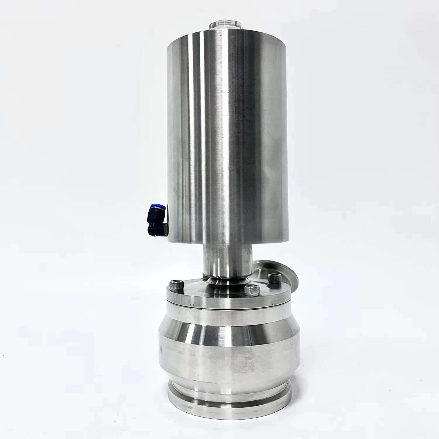 SS316L Aseptic Pneumatic Control Valve Flushing Tank Bottom Valve with PTFE Seat