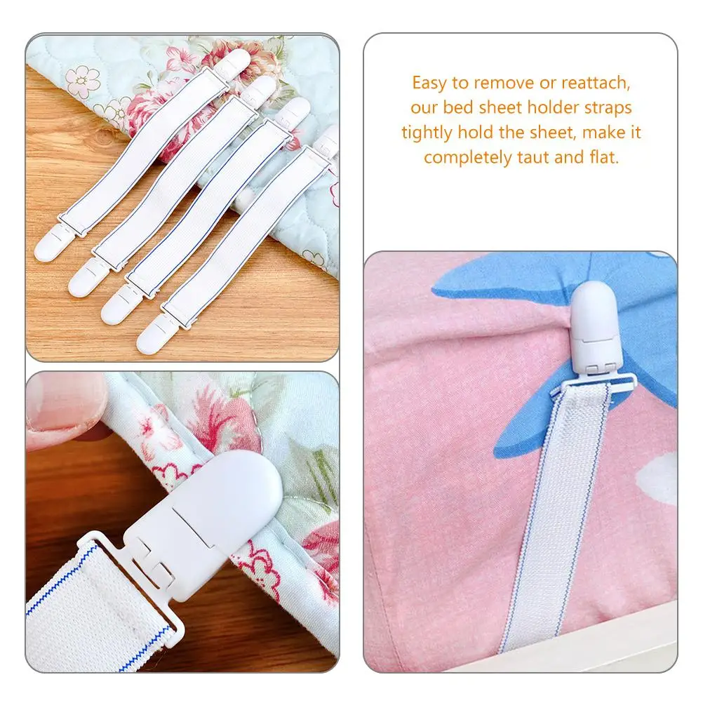

12 Pcs Bed Sheet Clips Strong Elastic Bands Fitted Sheets Blankets Mattress Pads Prevent Home Bedroom Accessories