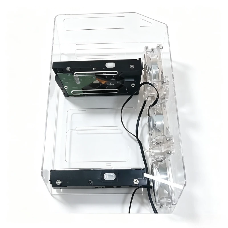 New DIY Acrylic Hard Drive Bracket Transparent Hard Disk Shelf Desktop Computer External Storage Box HDD Hard Disk Drives Cage