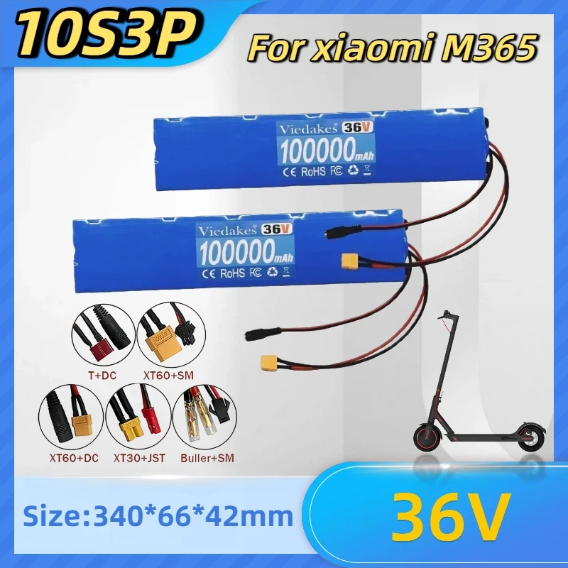

Литиевая аккумуляторная батарея 36В 10S3P 18650, 500Вт, высокомощная, высококачественная, для Xiaomi M365, BMS DIY 42В.