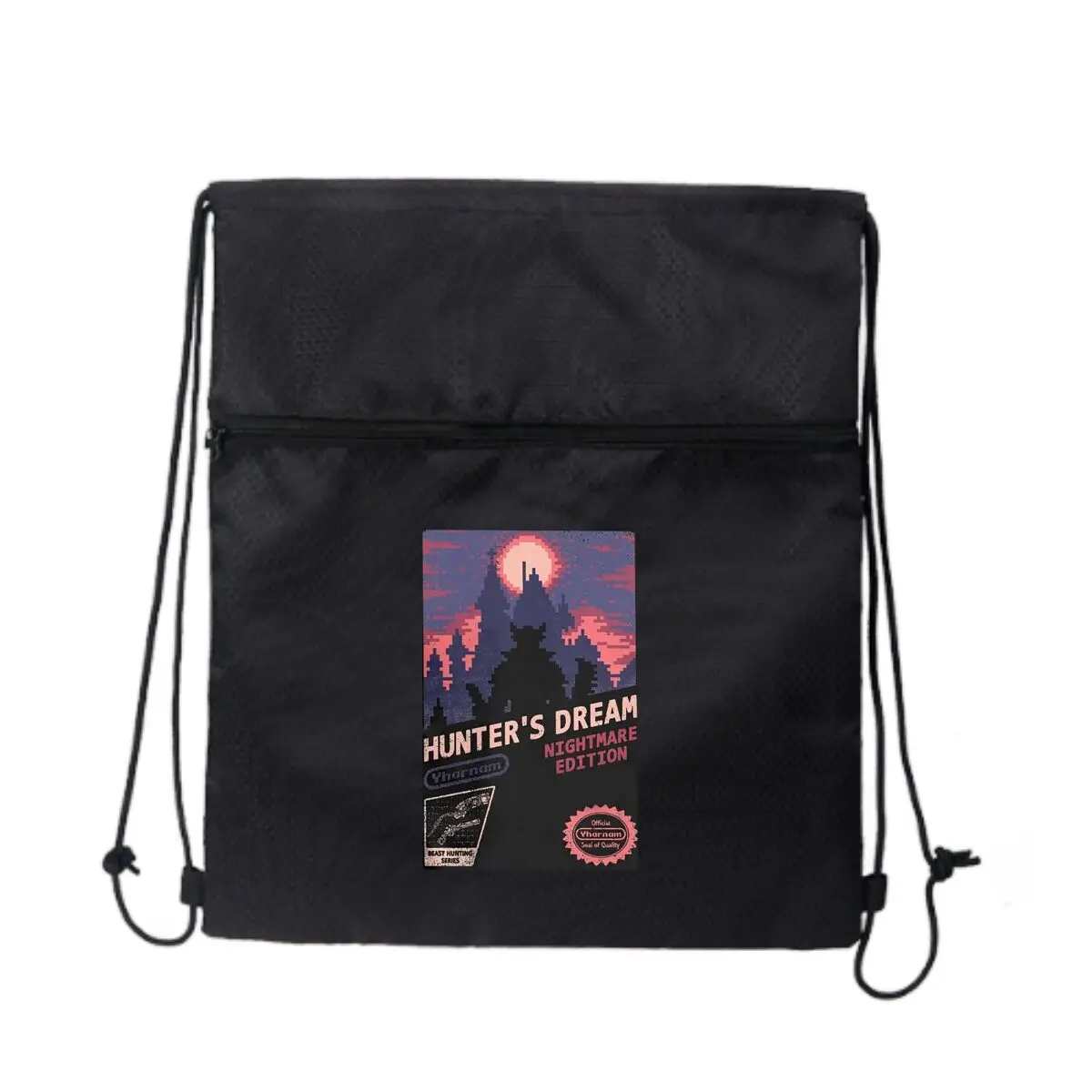 

Hunter's Dream Nightmare Edition Графическая черная минималистичная уличная сумка на молнии на шнурке