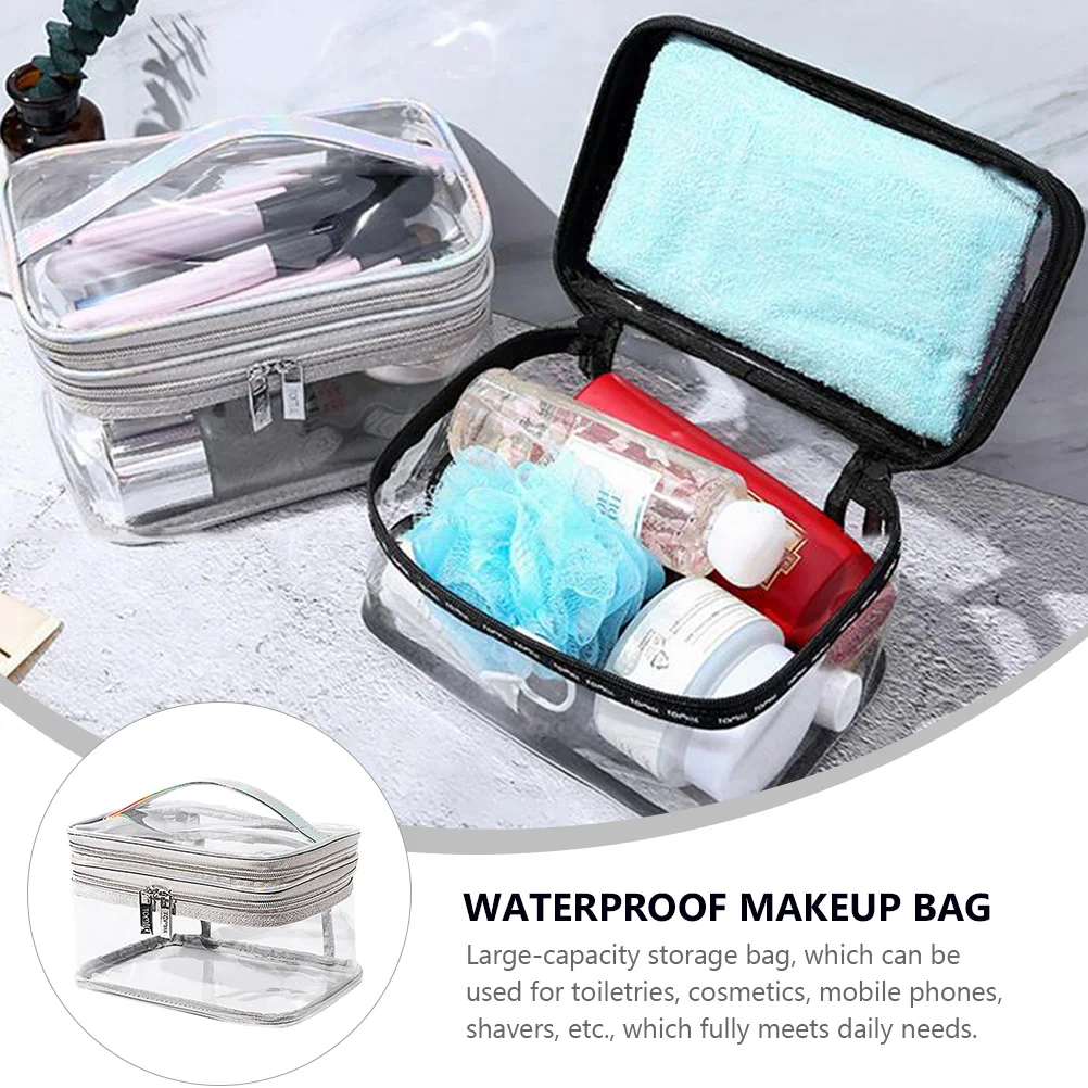 

Portable Makeup Transparent PVC Travel ganizer Large Capacity Toiletries Transparent Travel Storage Bag Storage