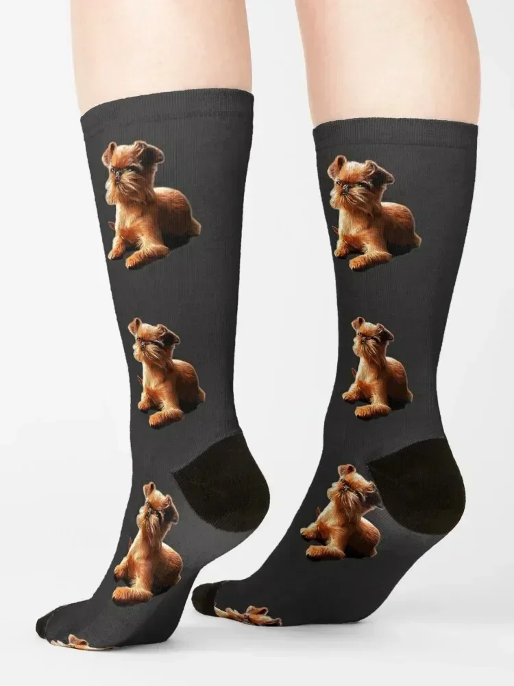 Brussels Griffon Gorgeous Dog Art! Socks valentine gift ideas kids Toe sports Argentina Luxury Woman Socks Men's