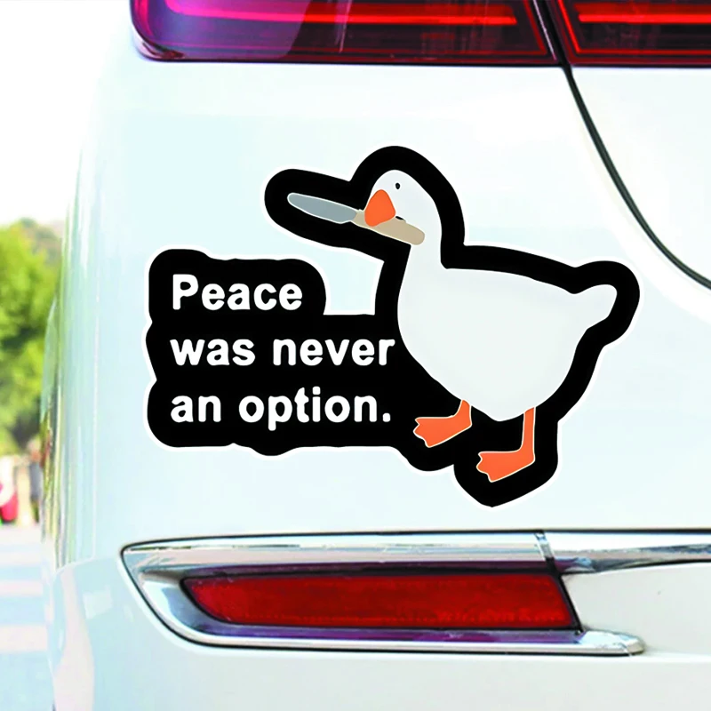 Peace Was Never An Option Sticker Outdoor Rated Vinyl Sticker Decal For Car, Windows, Bumpers, Laptops