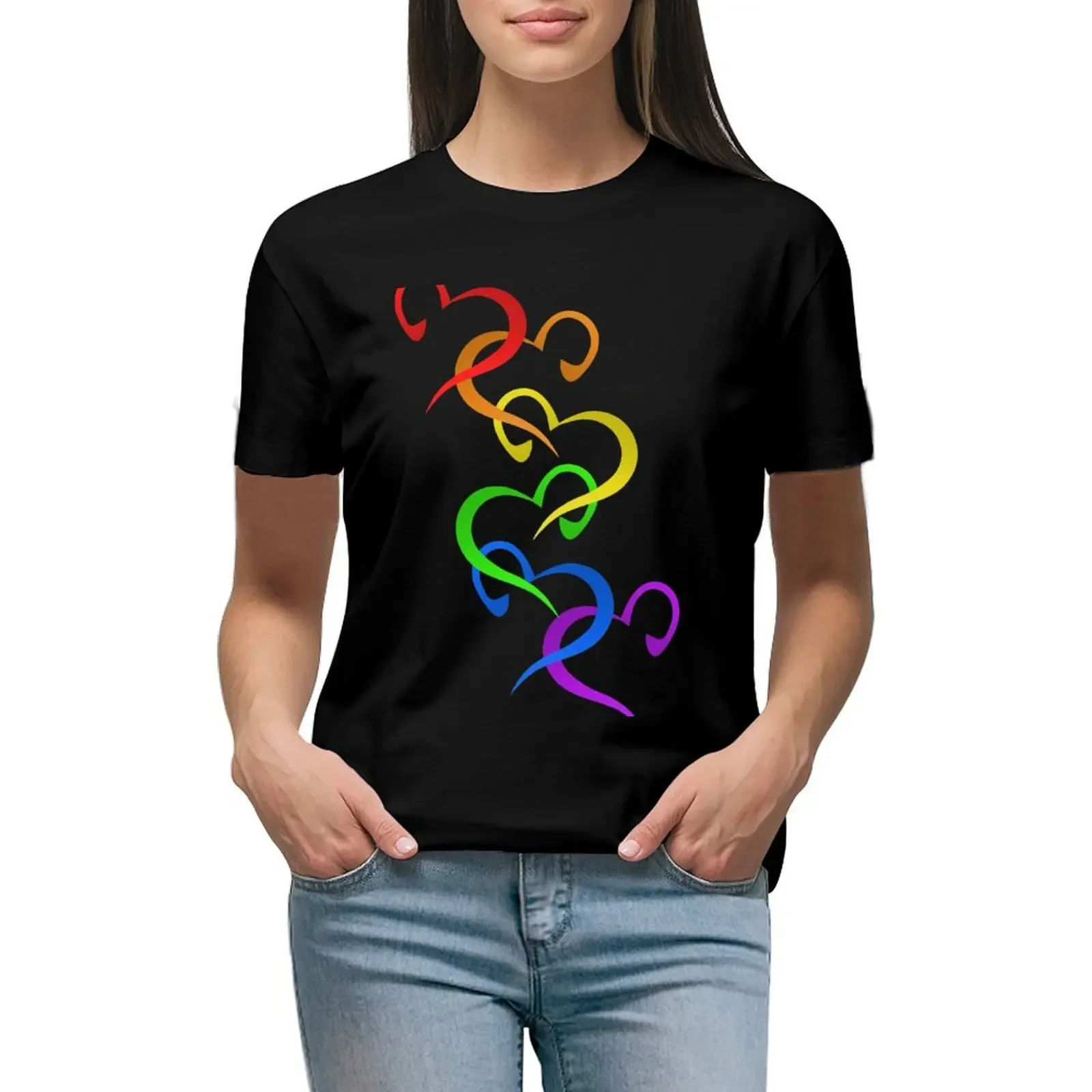 

Hearts of PRIDE T-Shirt summer tops animal print sweat t shirts for Womens