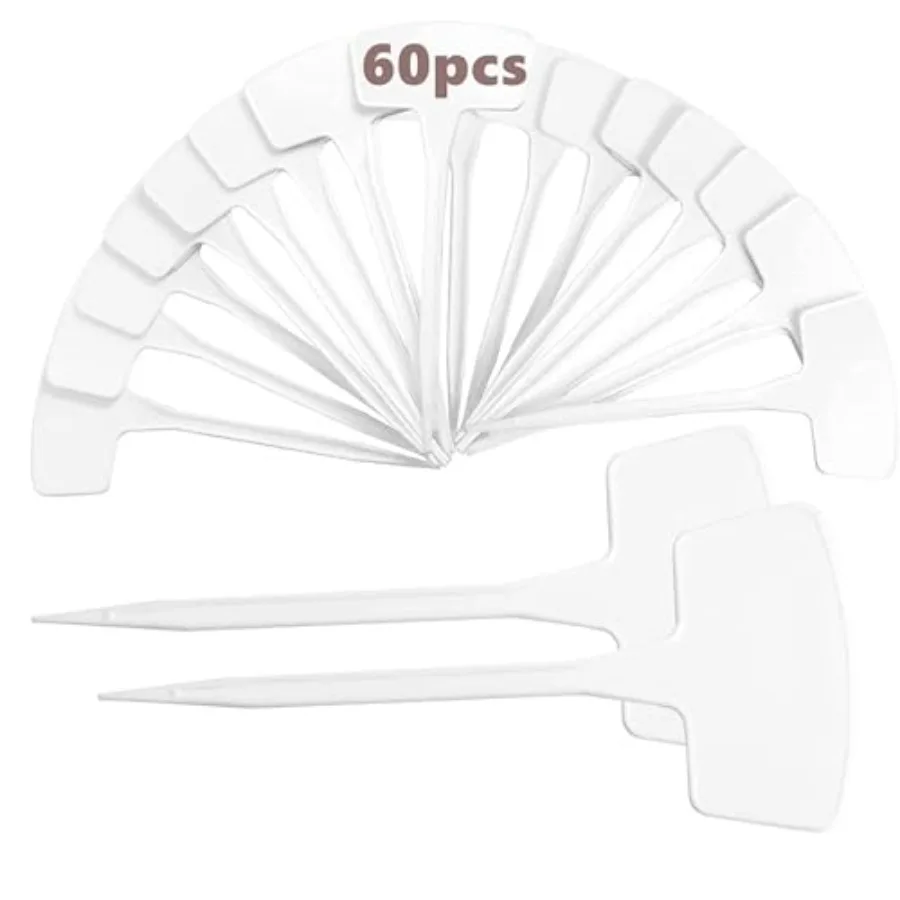 60 PCS 11 Inch Large Plant Labels, Waterproof Plastic Plant Tags, Lengthen T-Type Tags Nursery Garden Labels for Gardens, Green