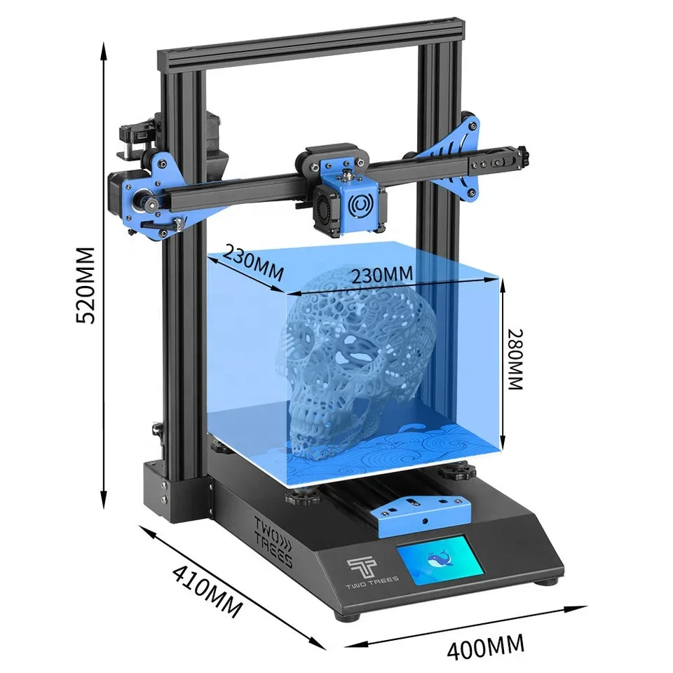 Twotrees Heated Bed BLU-3 3D Printer Machine OEM Customized FDM 3D Chess Toy Printer Print On Sale 3 D Digital Machine